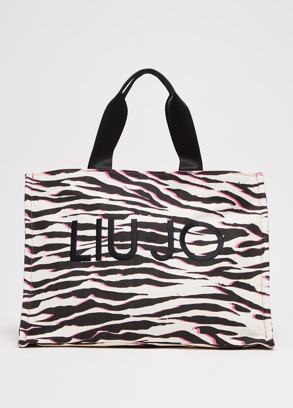 Liu Jo Animal Print Canvas Women\'s Shopper Bag Multicolor | ONX-973416