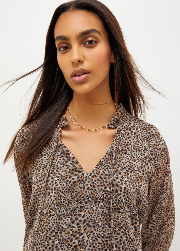 Liu Jo Animal-Print Crepon Blouse Women's Shirts Multicolor | WMA-781240