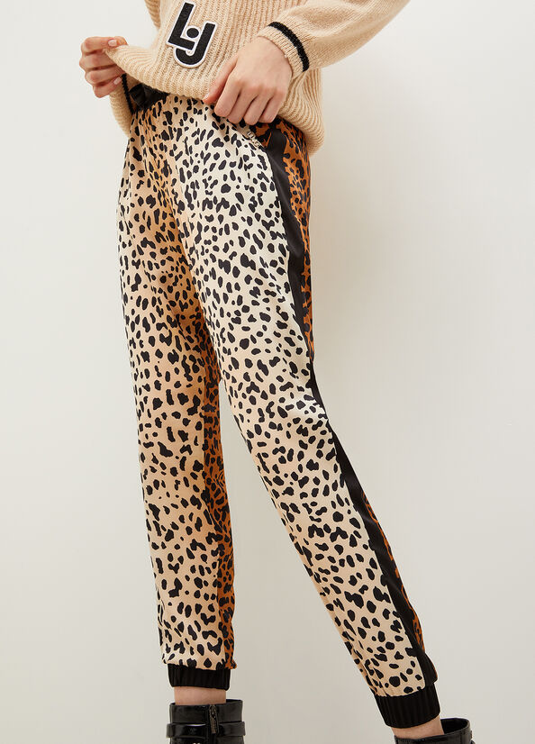 Liu Jo Animal-Print Jogging Women's Pants Brown | HVB-287496