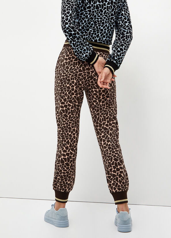 Liu Jo Animal-Print Jogging Women's Pants Brown | TNZ-275630