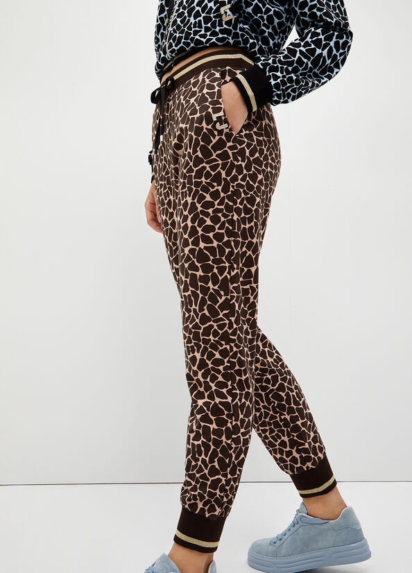 Liu Jo Animal-Print Jogging Women's Pants Brown | TNZ-275630