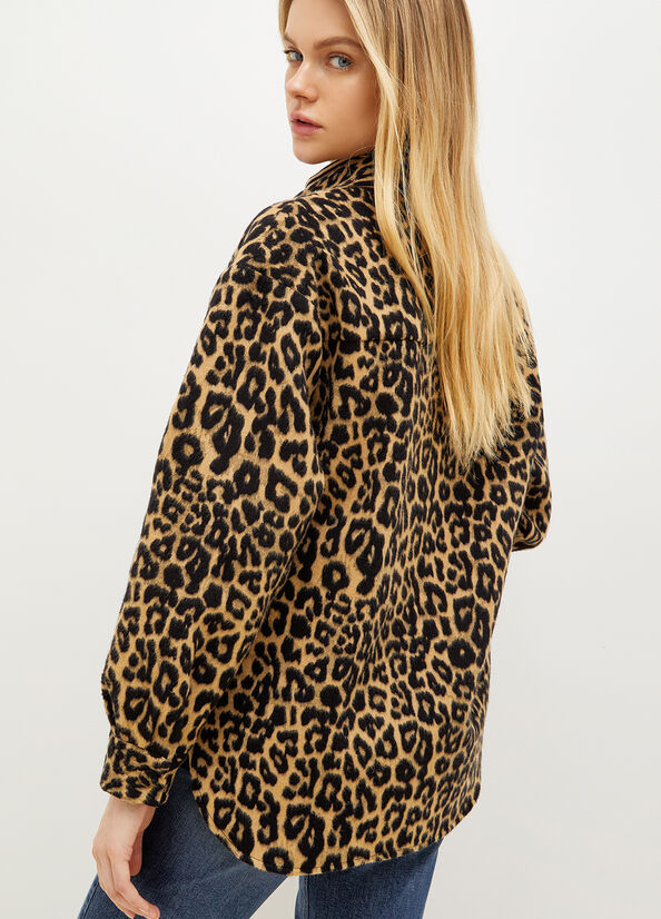 Liu Jo Animal Print Over With Rhinestones Women's Jackets Brown | BHS-412980