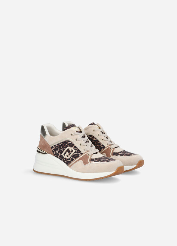 Liu Jo Animal Print Women's Sneakers Brown | KOZ-274930