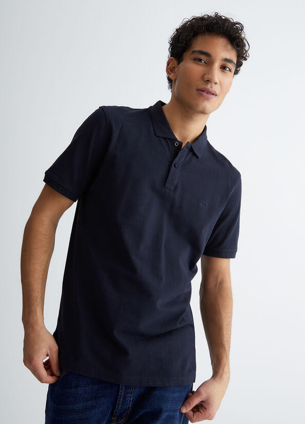 Liu Jo Blue Men\'s Polo Shirts Dark Blue | TAK-584701