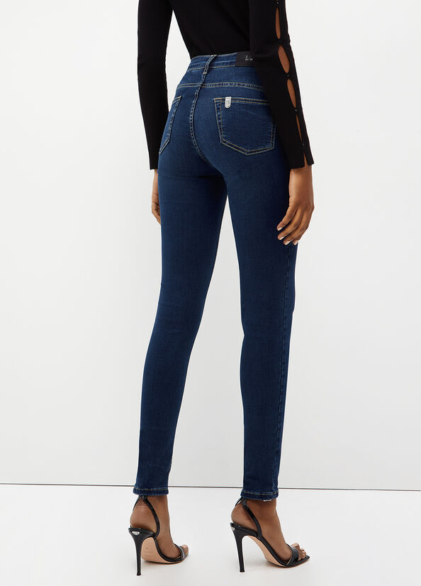 Liu Jo Bottom Up Women's Skinny Jeans Dark Blue | TCW-804621