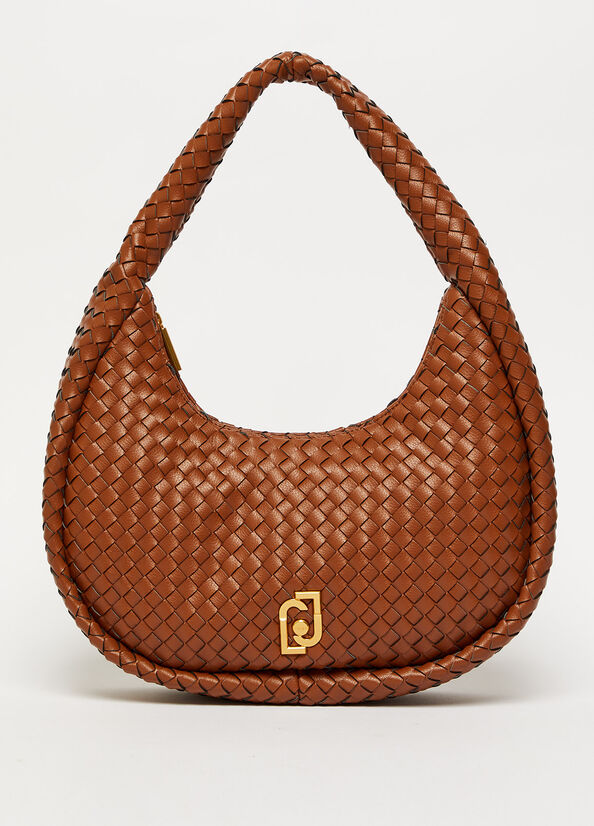 Liu Jo Braided With Logo Women's Shoulder Bags Brown | BRM-894720