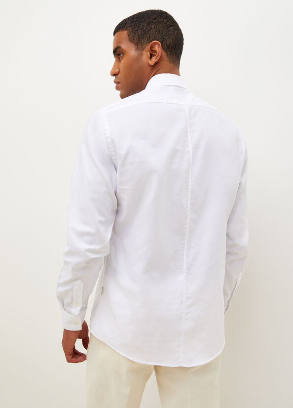 Liu Jo Button Down With Embroidery Detail Men's Shirts White | BRP-897561