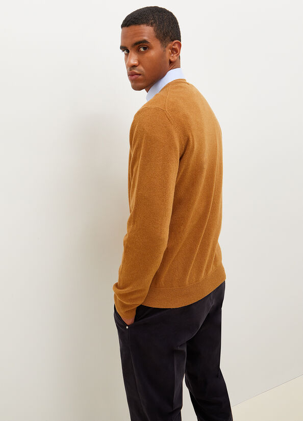 Liu Jo Cashmere Pullover Men's Sweaters Brown | WFV-073425