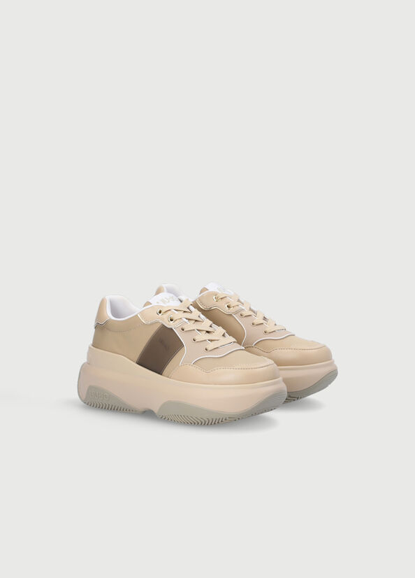 Liu Jo Chunky Women's Sneakers Beige | BZW-435026