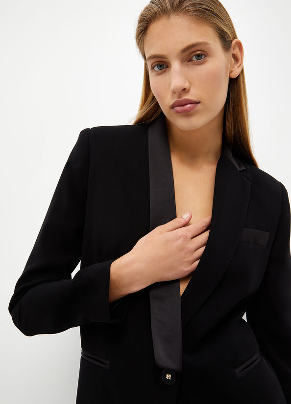 Liu Jo Crepe Blazer Women's Jackets Black | MGJ-307216