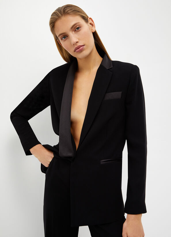 Liu Jo Crepe Blazer Women\'s Jackets Black | MGJ-307216