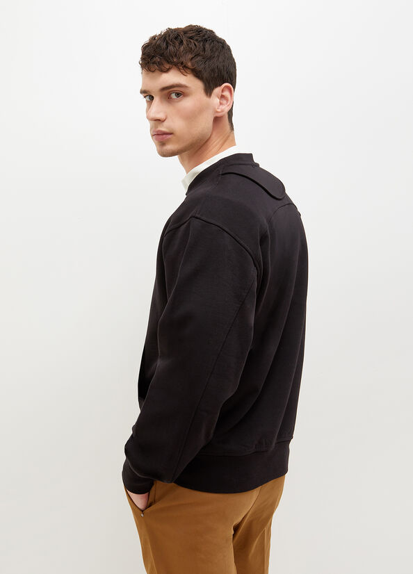 Liu Jo Crew Neck Men's Sweaters Black | VRQ-431208