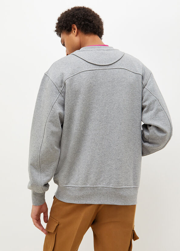 Liu Jo Crew Neck Men's Sweaters Grey | IHZ-632854