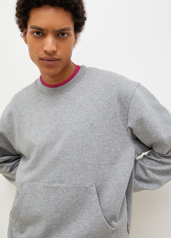 Liu Jo Crew Neck Men's Sweaters Grey | IHZ-632854