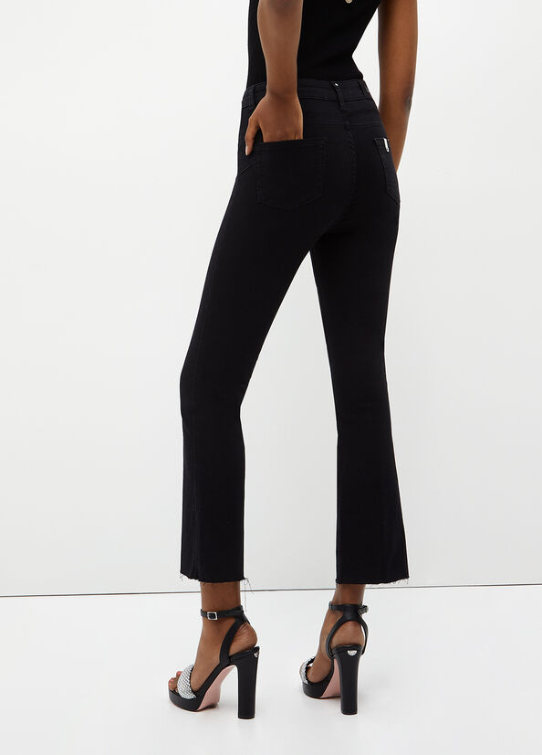 Liu Jo Cropped Bottom Up Women's Skinny Jeans Black | YMI-910357