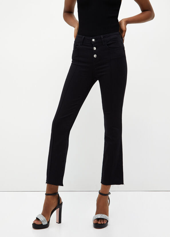 Liu Jo Cropped Bottom Up Women\'s Skinny Jeans Black | YMI-910357