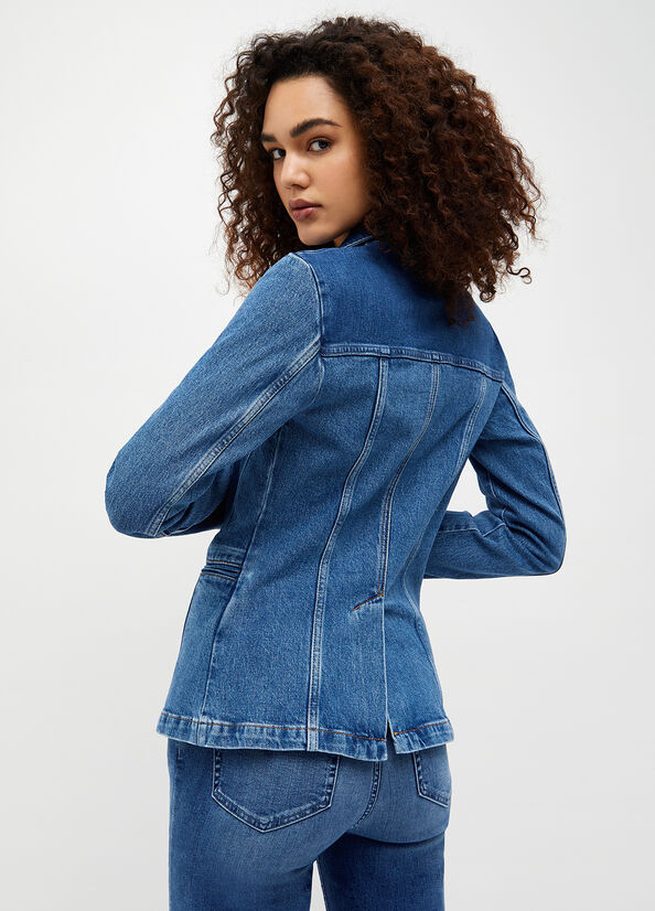 Liu Jo Denim Blazer Women's Jackets Blue | WJY-741856