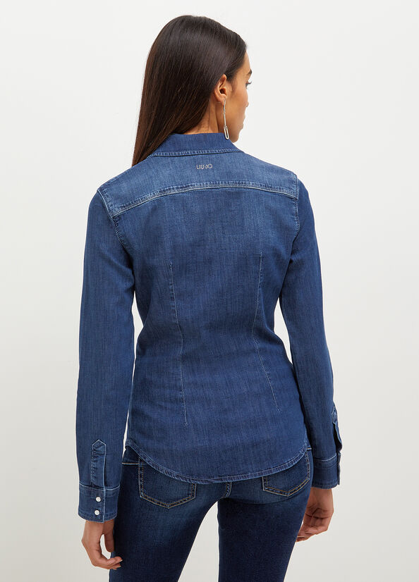 Liu Jo Denim Women's Shirts Blue | OLY-129463