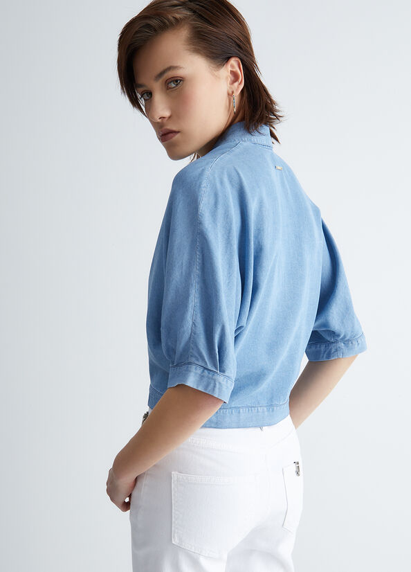 Liu Jo Denim Women's Shirts Light Blue | NCX-903826