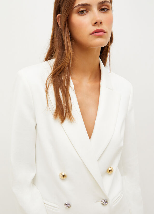 Liu Jo Double-Breasted Blazer Women's Jackets White | KCU-943107