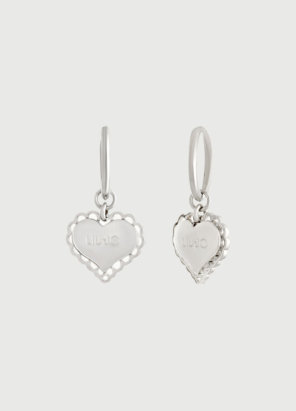 Liu Jo Earrings With Hearts Women's Jewelry Grey | OBK-897056