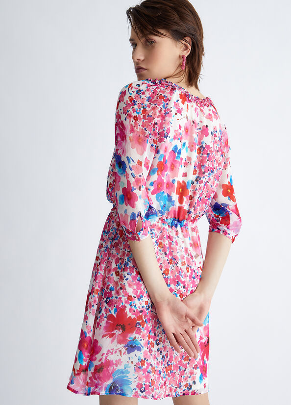 Liu Jo Eco-Friendly Floral Women's Dress Pink | KBU-429701