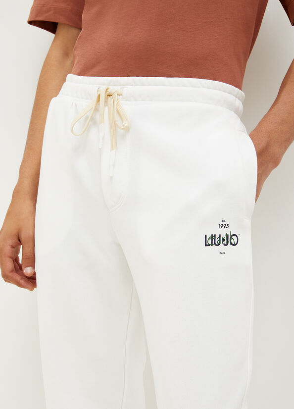 Liu Jo Eco-Friendly Jogging Men's Pants White | IRB-678052