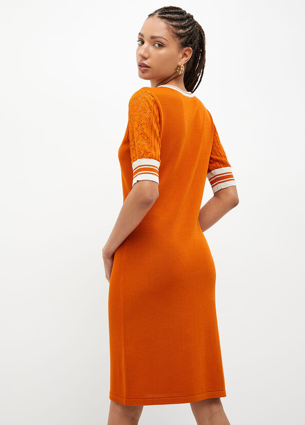 Liu Jo Eco-Friendly Knit Women's Dress Orange | HNI-480763