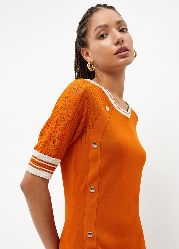 Liu Jo Eco-Friendly Knit Women's Dress Orange | HNI-480763