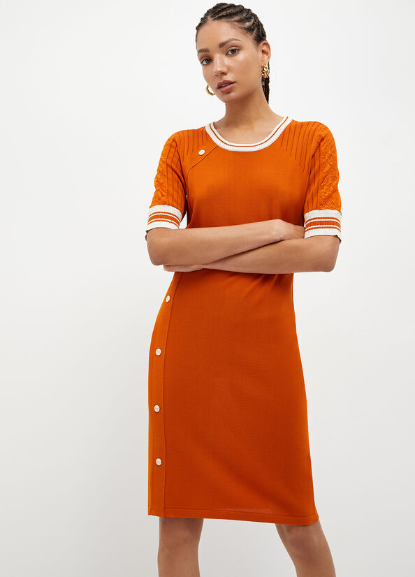 Liu Jo Eco-Friendly Knit Women\'s Dress Orange | HNI-480763