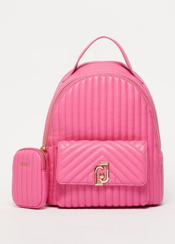 Liu Jo Eco-Friendly Quilted Women's Backpacks Pink | EHQ-614785