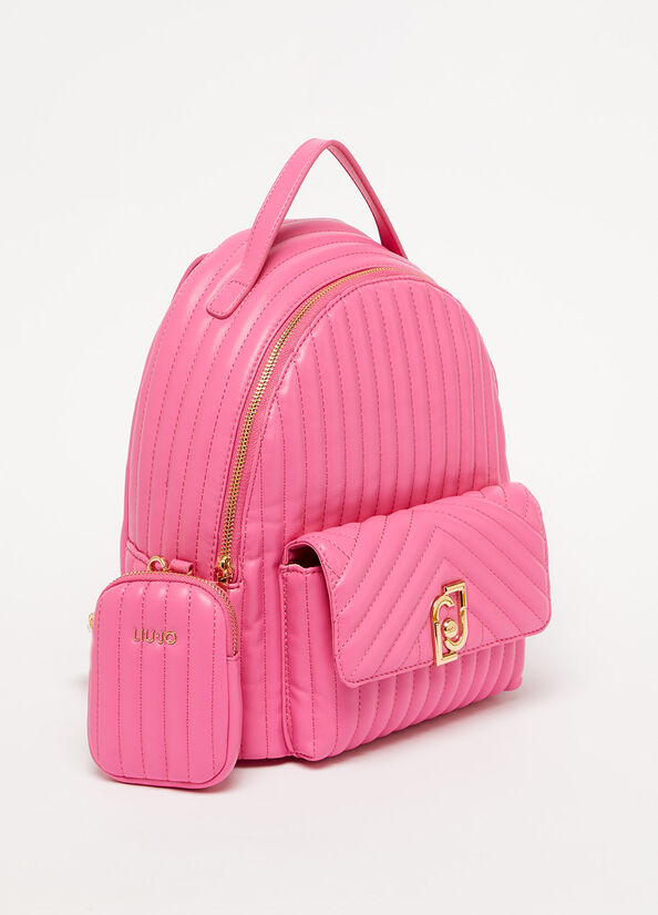 Liu Jo Eco-Friendly Quilted Women's Backpacks Pink | EHQ-614785