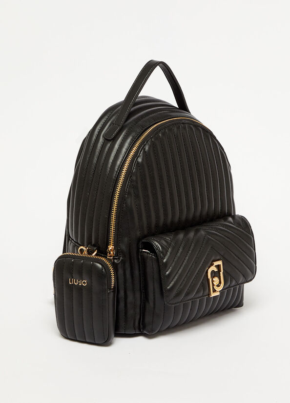 Liu Jo Eco-Friendly Quilted Women's Backpacks Black | JFK-814937