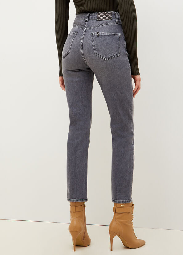 Liu Jo Eco-Friendly Straight Women's Straight-Fit Jeans Grey | IDR-749012