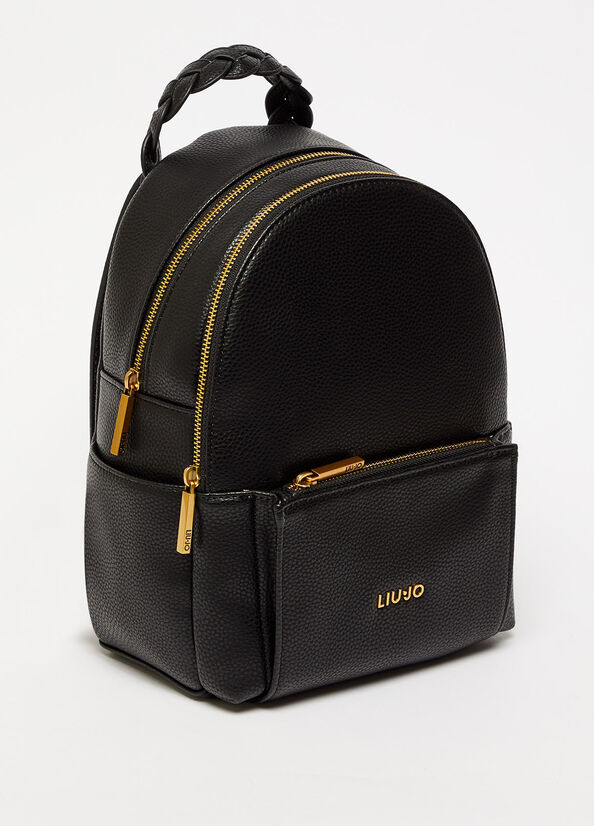 Liu Jo Eco-Friendly With Logo Women's Backpacks Black | DJP-705348