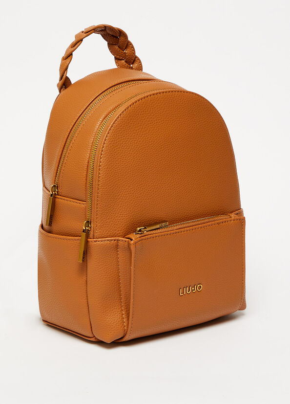 Liu Jo Eco-Friendly With Logo Women's Backpacks Brown | YNB-150683