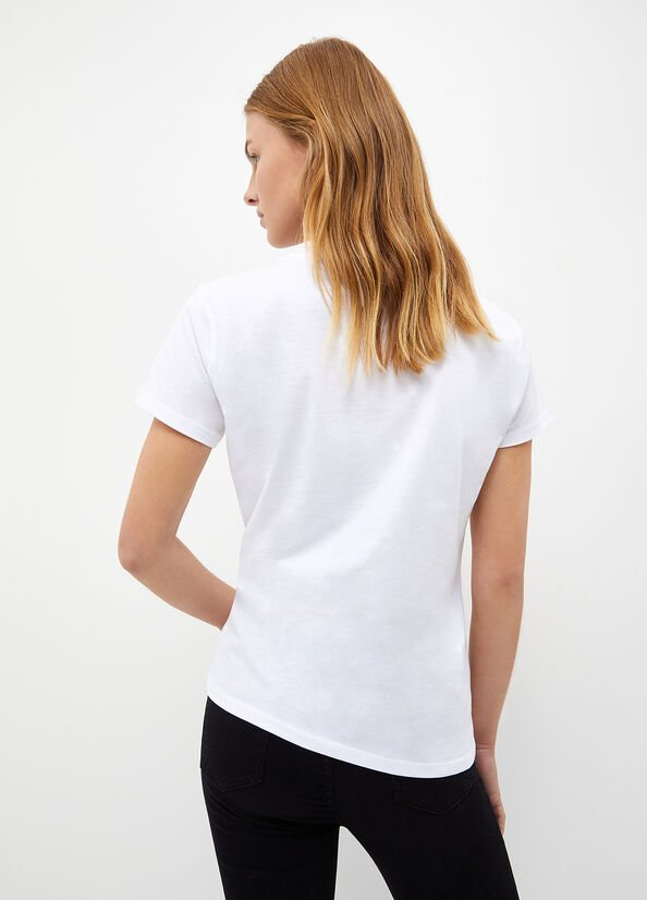 Liu Jo Eco-Friendly With Logo Women's Tops White | EIO-041376