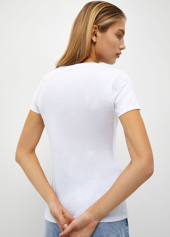 Liu Jo Eco-Friendly With Logo Women's Tops White | JTX-138507