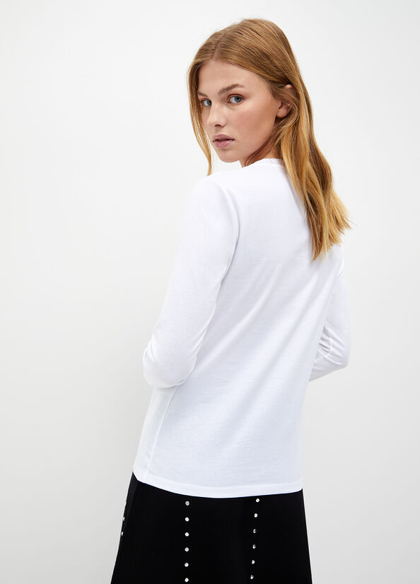 Liu Jo Eco-Friendly With Logo Women's Tops White | LSV-194605