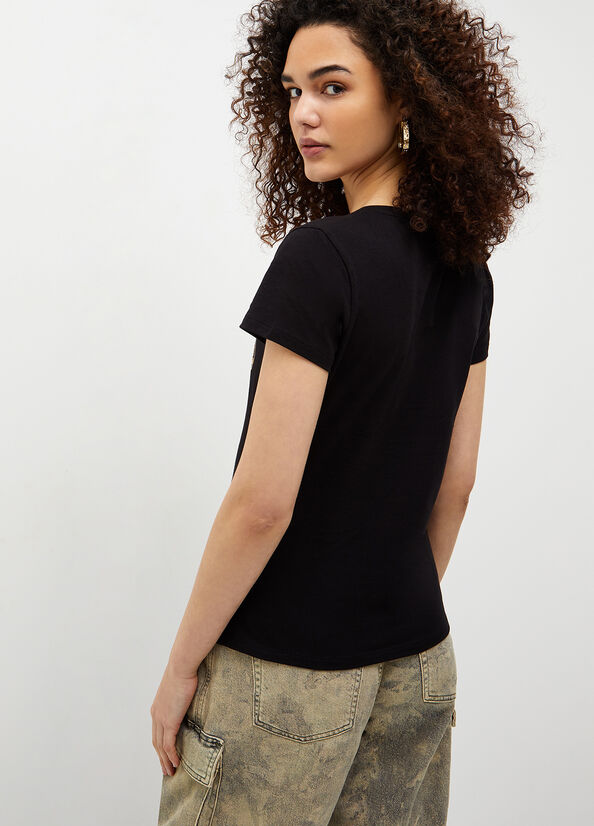 Liu Jo Eco-Friendly With Logo Women's Tops Black | MAT-362485