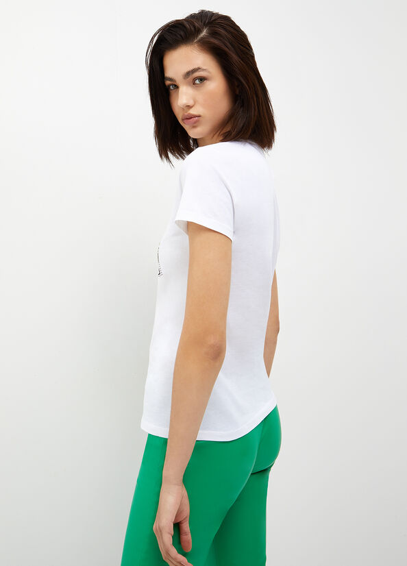 Liu Jo Eco-Friendly With Logo Women's Tops White | QRS-160583