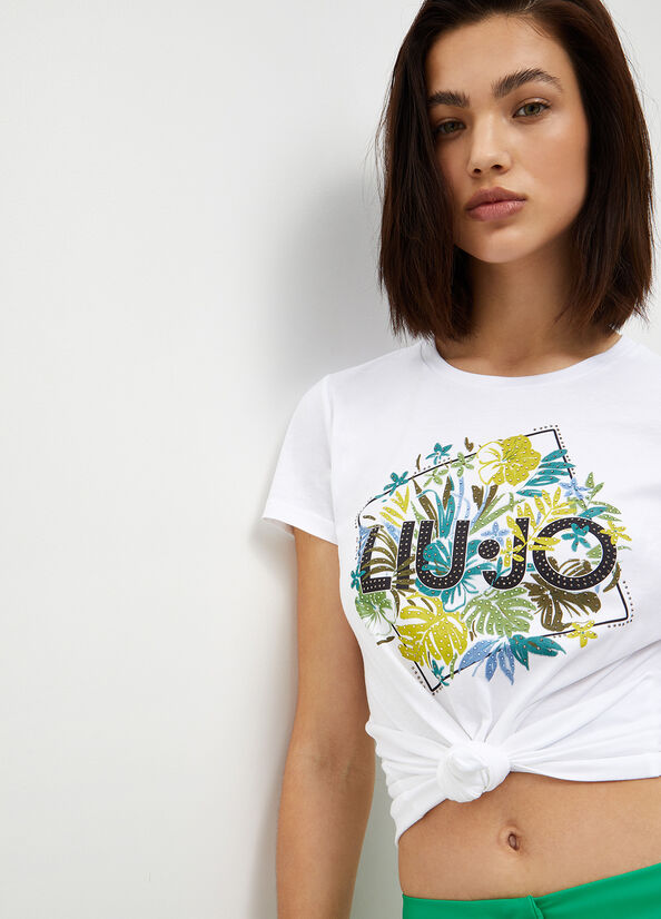 Liu Jo Eco-Friendly With Logo Women's Tops White | QRS-160583