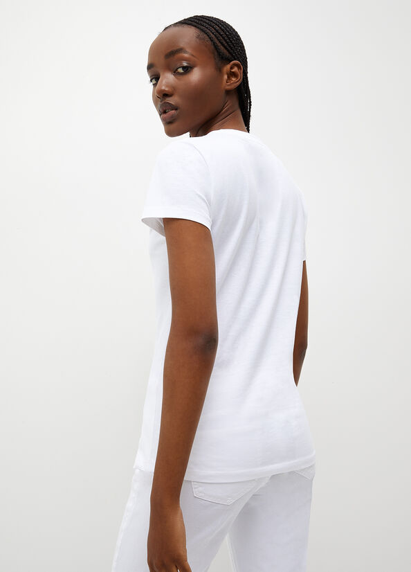 Liu Jo Eco-Friendly With Logo Women's Tops White | QSH-971548