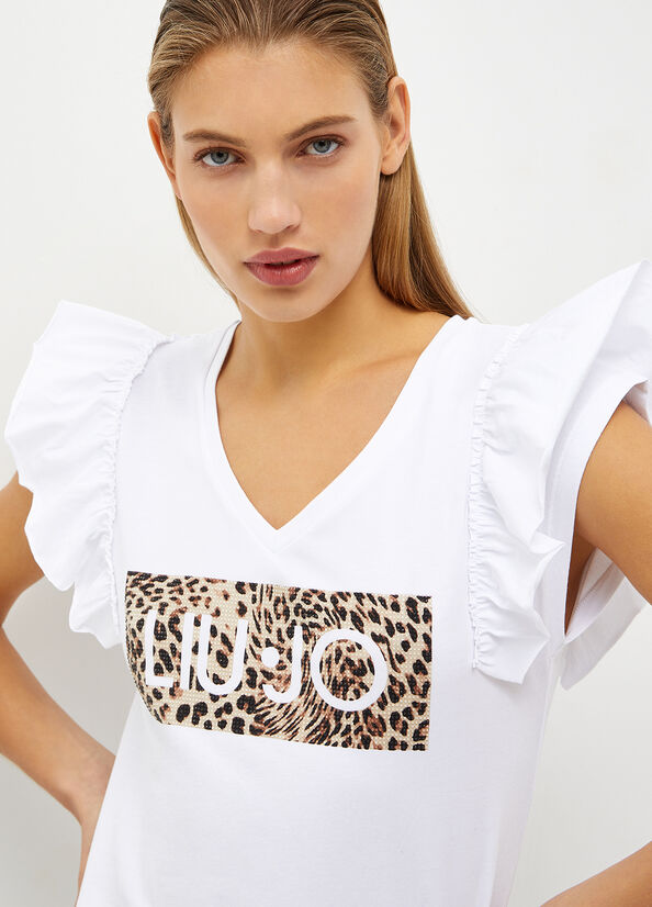 Liu Jo Eco-Friendly With Logo Women's Tops White | UNI-570418