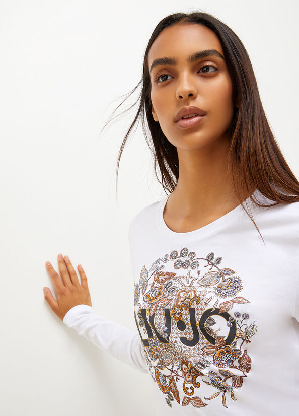 Liu Jo Eco-Friendly With Print Women's T Shirts White | QBT-613094