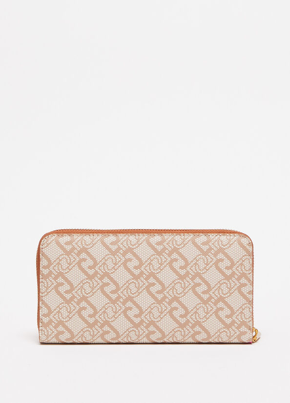 Liu Jo Eco-Friendly With Print Women's Wallets Beige | HVG-843759