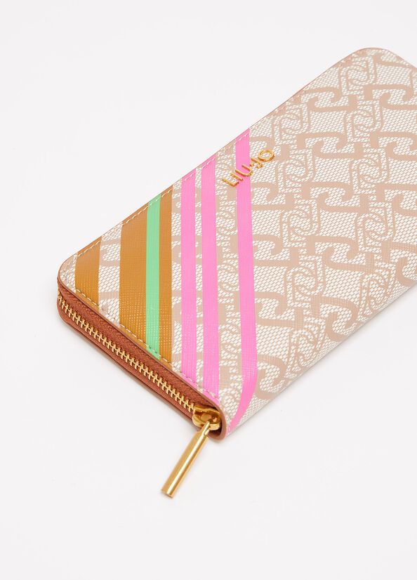 Liu Jo Eco-Friendly With Print Women's Wallets Beige | HVG-843759