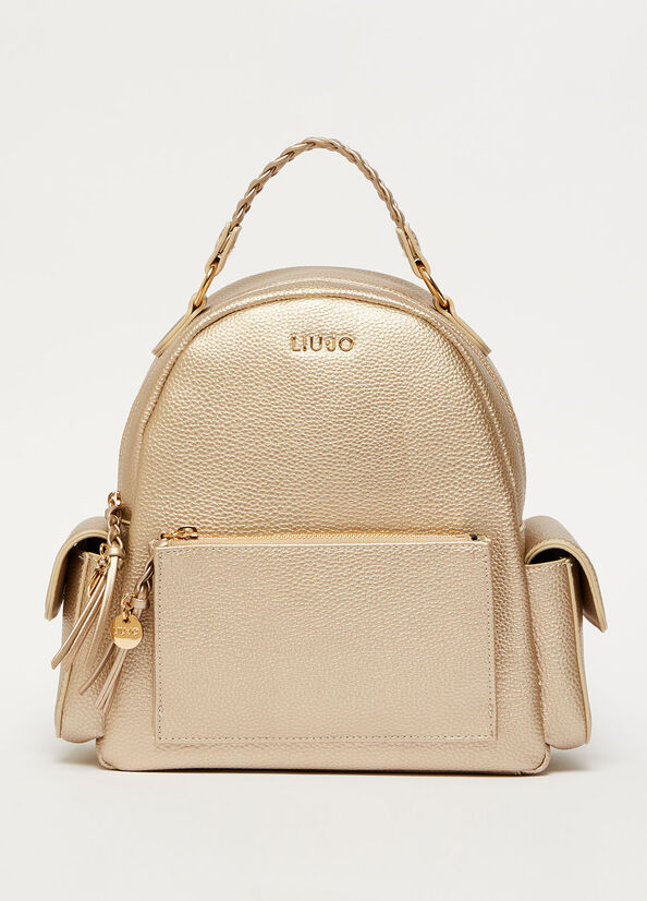 Liu Jo Eco-Friendly Women\'s Backpacks Light Gold | OJF-530268