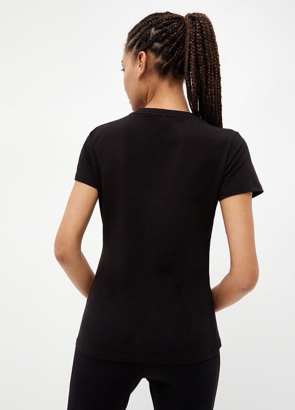 Liu Jo Eco-Friendly Women's T Shirts Black | SVZ-902314