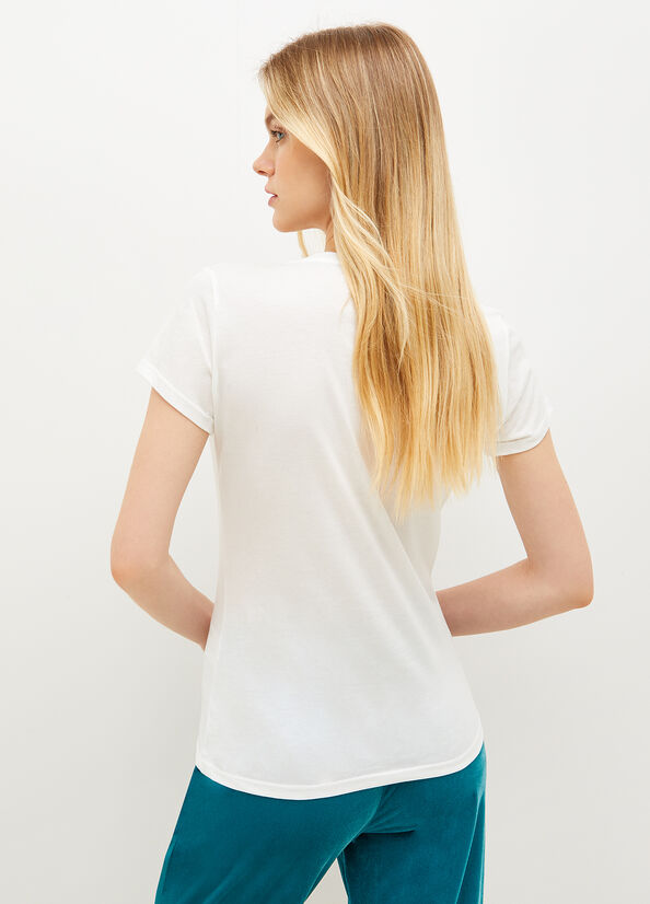 Liu Jo Eco-Friendly Women's T Shirts White | DTJ-609482